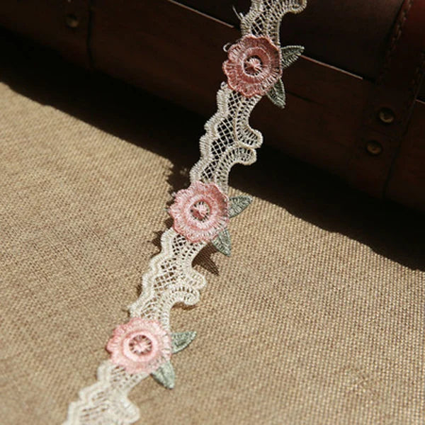 1Y Handmade Lace Ribbon Fabric Lace Trimmings for Sewing Accessories Wedding Decoration DIY Craft Supplies