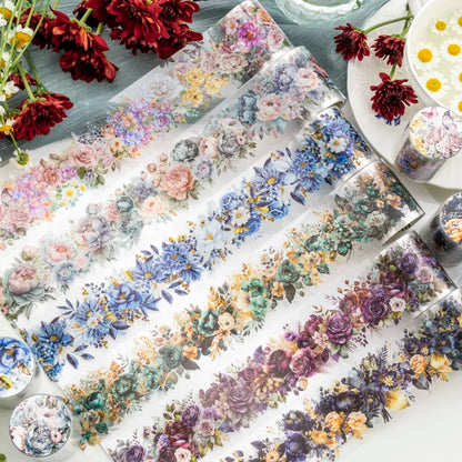 50mm*2m PET Natural Plant Flowers tape Sticker Decorative collage Adhesive Diy Scrapbooking hand made Masking tape