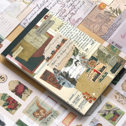JIANQI 50 pcs Material Paper Sticker Sets Diy Scrapbooking junk journal Hand made Planner Collage material Craft Supplies
