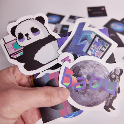 JIANQI 40pcs Ins Astronaut Planet Stickers Earth Cool Decals for Laptop Phone Scrapbooking Journal DIY Sticker Decorative Label