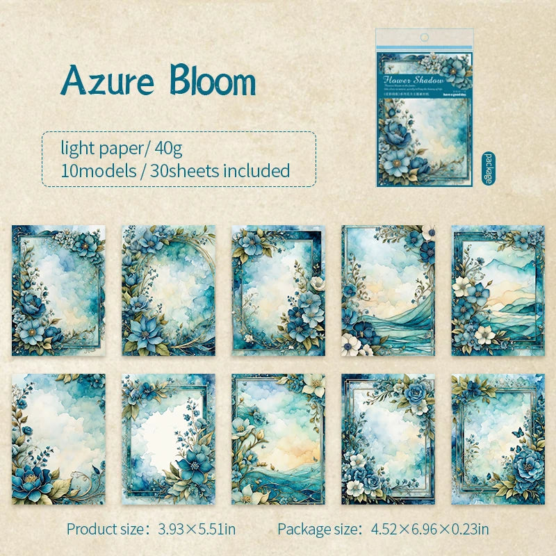 JIANQI 30pcs Vintage Floral Materials Paper DIY Flower Scrapbooking Collage Photo Album Deco Junk Journal Craft Stationery Paper