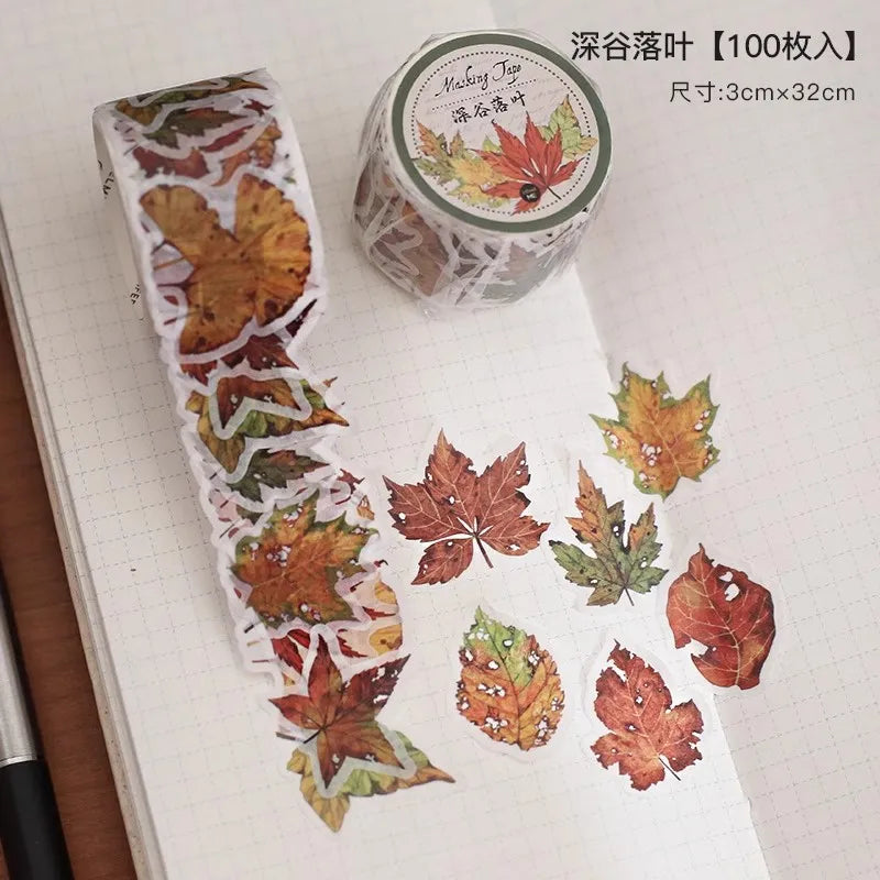 100 sheets Beautiful season Material Stickers Scrapbooking Junk Journal Creative Stationery DIY Deco Stickers School Supplies