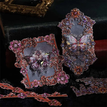 JIANQI 20pcs Strip Corner Sticker Pack baroque style Junk Journal DIY Scrapbooking School Supplies Collage Stationery Stickers