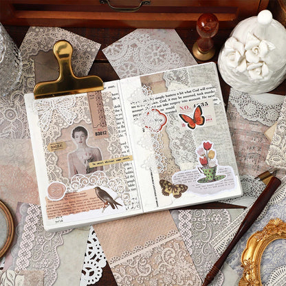 30 pcs/pack Lace lace material paper Diy Diary Album Decorative Literature Art Scrapbooking material junk journal supplies