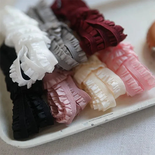 5 Yards Multi-Color Fold Wave Embroidery Lace Fabric Trim DIY Clothing Home Decoration Sewing Accessory Applique Crafts Supplies
