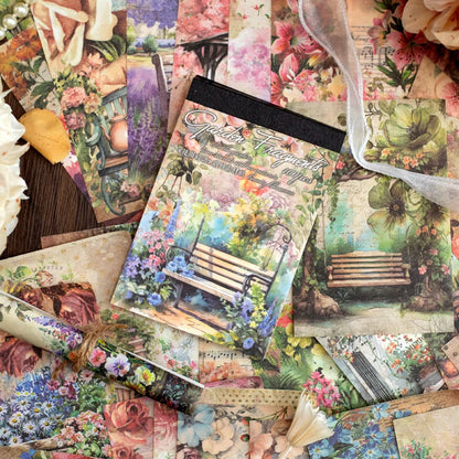 100 pcs Vintage Plants Flowers garden Material paper paper Scrapbooking DIY Photo Album Collage Journal Creative Stationery