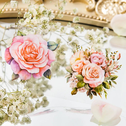 JIANQI 50mm*2m PET Plant Flowers tape Sticker Decorative collage Adhesive Diy Scrapbooking hand made Masking tape