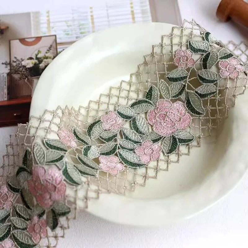 1Yard Hollow Floral High Quality Venise Lace Fabric DIY Handmade Lace Accessories Textile Fabrics Wide 9.5CM