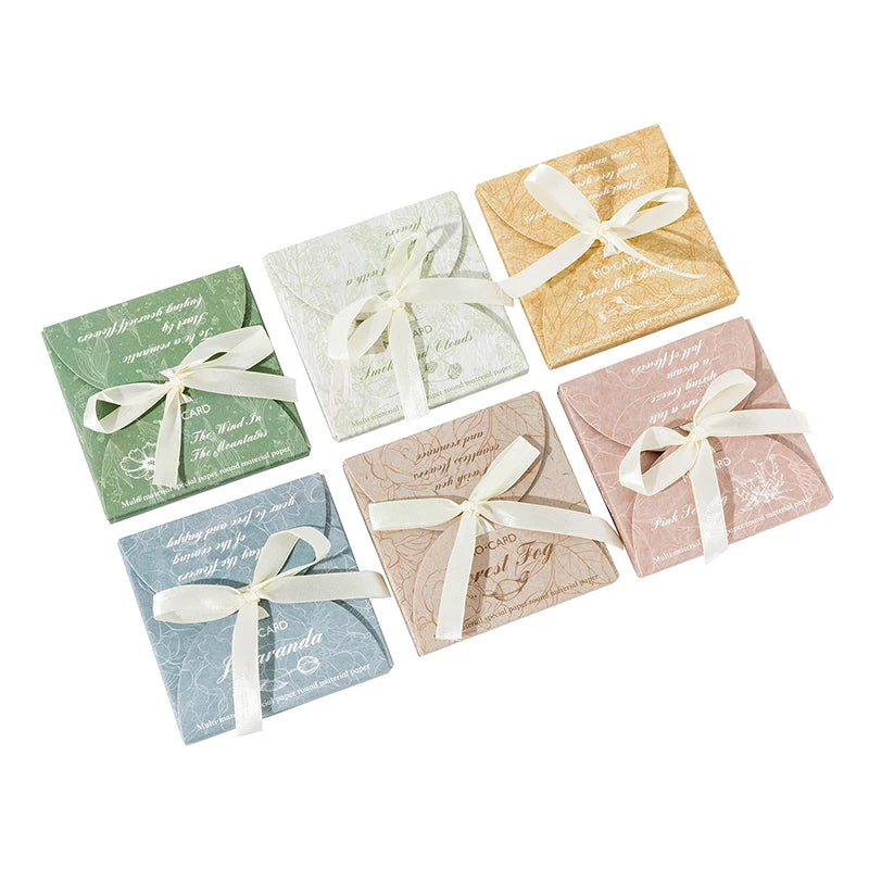 JIANQI 30pcs/lot Memo Pads Material Paper Solid Color Round Junk Journal Scrapbooking Cards Retro Background Decoration Paper