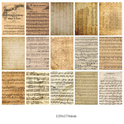 JIANQI 30pcs/pack Retro Material Paper Kit for DIY Scrapbooking Supplies Bullet Journaling Collage Junk Journal Material Paper