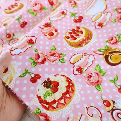 140x50cm 40s Cotton Dessert Cake Fabric Pastry Layout Background Cloth Children's ing Pajamas Dress Handmade