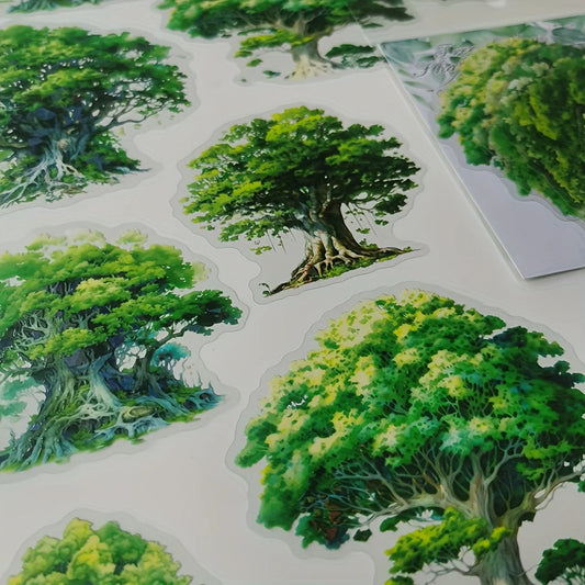 10 pcs/pack Tree and wood landscaping Stickers Label Diary Planner junk journal Decorative Scrapbooking DIY Craft Sticker