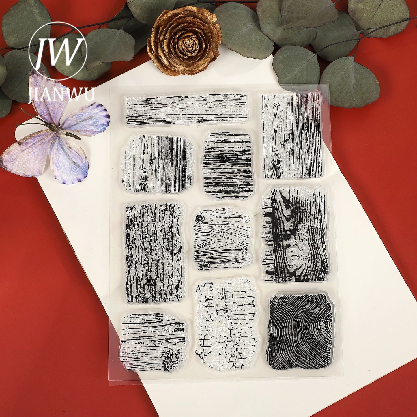 JIANWU Vintage Mushroom Digital Watermark Landscape Material Collage Transparent Silicone Stamp Creative DIY Journal Stationery