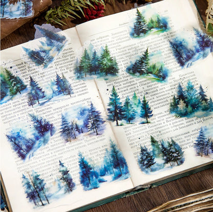 JIANQI 30sheets Ins Landscape Material Stickers Scrapbooking Junk Journal Creative Stationery DIY Deco Stickers School Supplies