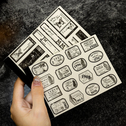 JIANQI 30pcs/book Retro Old tags Material Paper Aestheti Scrapbooking Journaling Vintage Stationery Aesthetic Plants Manuscript