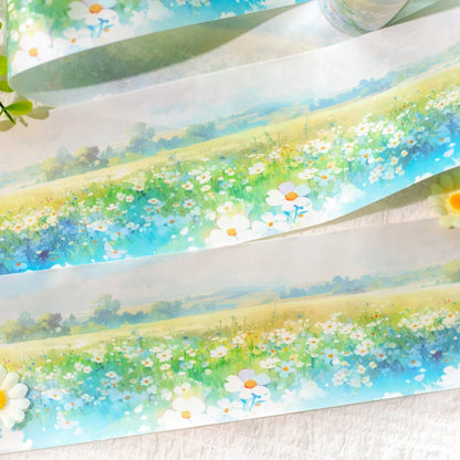 JIANQI 74mm*2m PET Tapes Spring Flower Sea DIY Scrapbooking Decor Photo Album Collage Junk Journal Materials Aesthetics Stickers