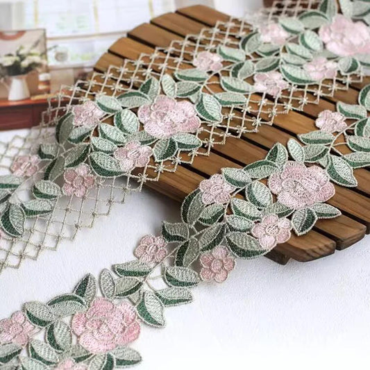 1Yard Hollow Floral High Quality Venise Lace Fabric DIY Handmade Lace Accessories Textile Fabrics Wide 9.5CM
