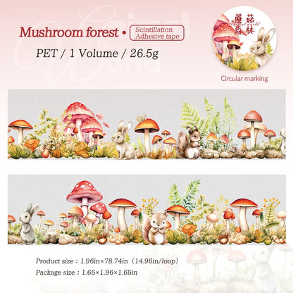 JIANQI 50mm*2m Animal World landscape Tapes DIY Scrapbooking Decor Photo Album Collage Journalling Materials Stickers