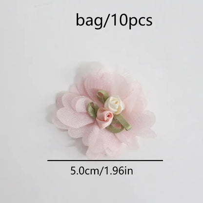 10Pcs/Lot Handmade Chiffon Flower Lace Accessories for DIY Wedding Decoration