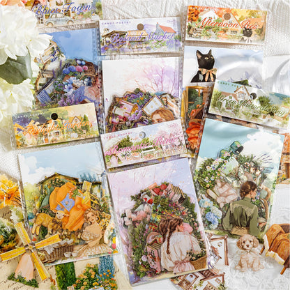 JIANQI 30 pcs INS Field life landscape Stickers Diy Diary Scrapbooking Stickers Festival Birthday Party Gift Decorations Labels