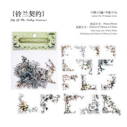 JIANQI 30 Sheets INS Corner Sticker Diy Diary Scrapbooking Stickers Festival Birthday Party Gift Decorations Labels art supplies
