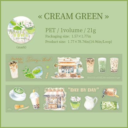 JIANQI 45mm*2m 1pc PET Tape Creativity Scrapbooking Hand Account Adhesive hand made Diy Junk Journal Supplies Craft Supplies