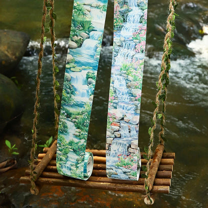 50mm*2m Landscape Tapes The flowing water DIY Scrapbooking Decor Photo Album Collage Junk Journal Materials Aesthetics Stickers