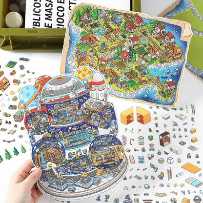 JIANQI Scene Miniature Stickers Storage Stickers DIY Cabin Scene Stacking and Pasting Scrapbooking Material Scrapbook Kit