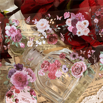 JIANQI 40mm*2m PET Flower Tape for Diary Scrapbooking DIY Deco Junk Journal Creative Stationery School Supplies Masking Tapes