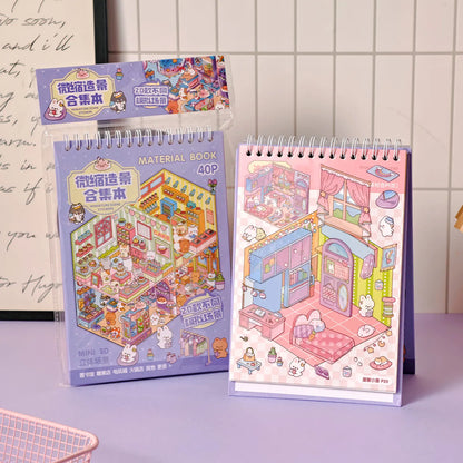 JIANQI 20in1 3D Landscape Stickers Collection Book Album Cartoon Scene DIY Toy Game Festival Birthday Gift for Kid Girl Child