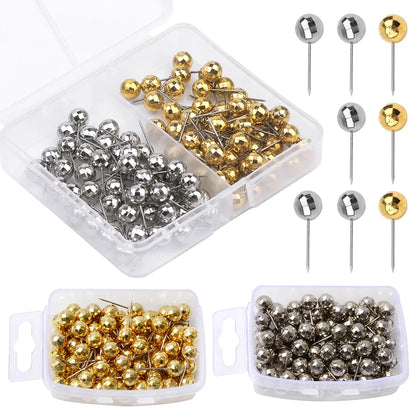 Portable DIY Round Metal Positioning Fixing Head Pins Needle DIY Clothing Sewing Crafts Accessories Bead Pin with Storage Box
