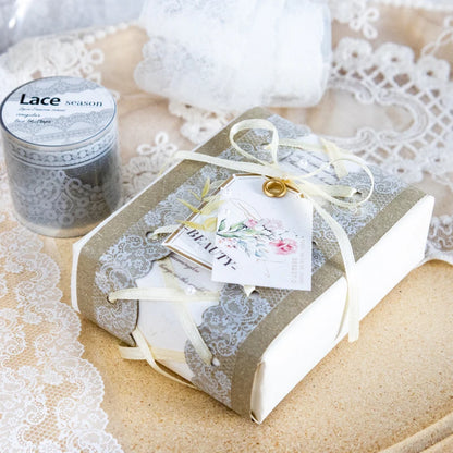 JIANQI 4cm*2m Flowers Lace PET Tapes DIY Scrapbooking Collage Stattionery Junk Journal School Supplies Decor Aesthetics Tapes