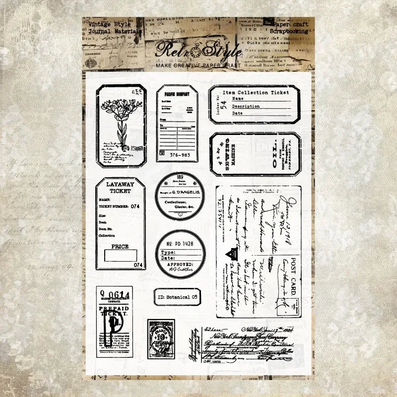 JIANWU Vintage English Text Label Material Collage Transparent Silicone Stamp Creative DIY Journal Student Supplies Stationery