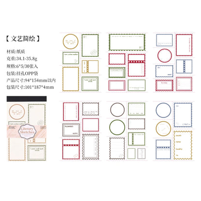 JIANQI 30 pcs INS Removable border memo pad Planner Decorative material paper Stationery Craft Supplies