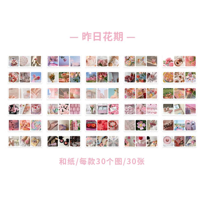 JIANQI 30pcs/pack 90patterns/pack Ins Material Stickers Book Scrapbooking Junk Journal Creative Stationery DIY Deco Stickers
