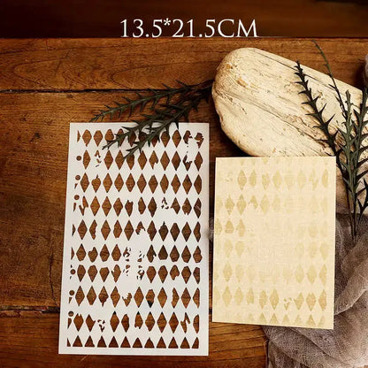 JIANWU Vintage Hollow Plant Flower Material Carved Plastic Plate Stencils Creative DIY Junk Journal Student Supplies Stationery