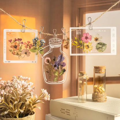 JIANQI 30 pcs Dried flower border PET Stickers Decorative handmade Scrapbooking Material Diary Album Craft Supplies