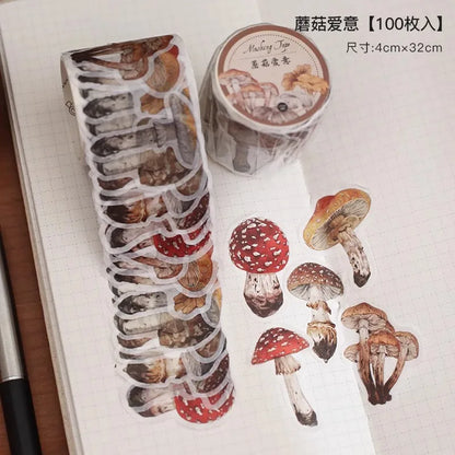 100 sheets Beautiful season Material Stickers Scrapbooking Junk Journal Creative Stationery DIY Deco Stickers School Supplies