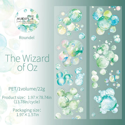 JIANQI 50mm*2m PET Bubble Tape Stickers Creativity Scrapbooking Hand Account Adhesive hand made Diy Junk Journal Craft Supplies