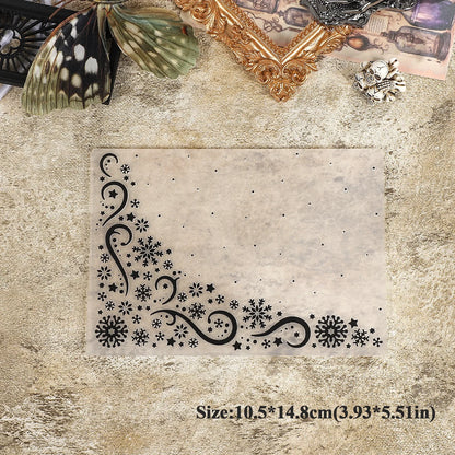 JIANWU Vintage Lace Flower Border Landscape material collage Plastic Embossed Concave Convex Plate Creative  Journal Stationery