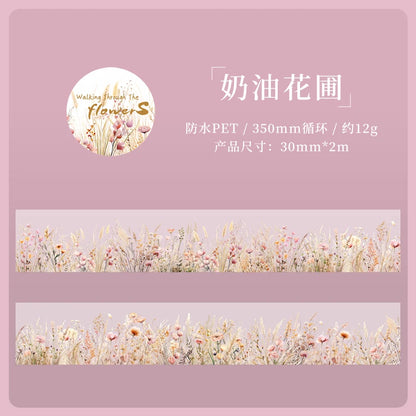 JIANQI 30mm*2m Creative Plants and Flowers tapes hand tent DIY Stick Labels Scrapbooking Material Junk Journal Supplies
