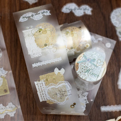 JIANQI 50mm*2m 1pc PET Tape Stickers Creativity Scrapbooking Hand Account Adhesive hand made Diy Junk Journal Craft Supplies