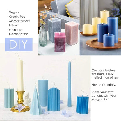 34-color candle dye diy scented candle making pigment flake soy wax pigment color block soy candle making kit diy supplies