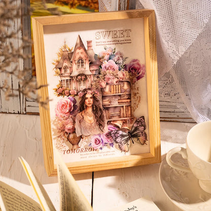 JIANQI 30pcs/pack Bohemian girl PET Stickers DIY Scrapbooking Decor Photo Album Creative Stationery Collage Materials Stickers