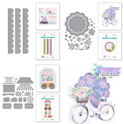 Flower Cart 2025 New Metal Cutting Dies For Diy Scrapbooking Crafts Maker Photo Album Template Handmade Decoration