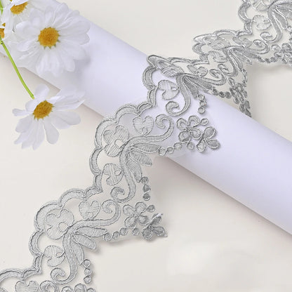 1Yard Lace Trim Wedding Dress Veil Sequins Lace Fabric  Costume Accessories 9.2cm Wide