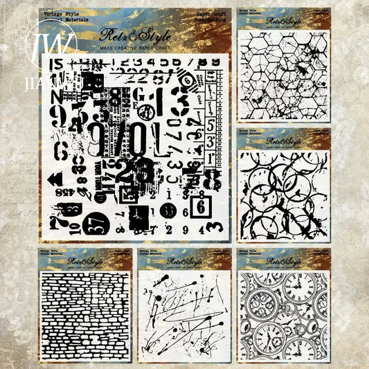 JIANWU Vintage Geometric Patterns Material Collage Transparent Silicone Stamp Creative DIY Journal Student Supplies Stationery