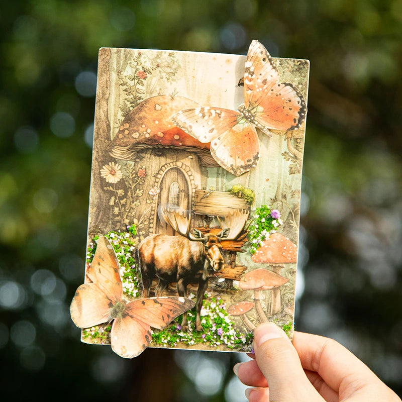 JIANQI 30 pcs Forest fantasy Series Material paper Decorative paper Diy Diary Album Scrapbooking Material Junk Journal Supplie