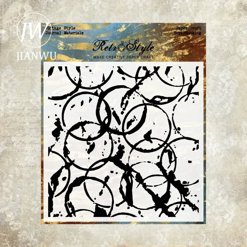 JIANWU Vintage Geometric Patterns Material Collage Transparent Silicone Stamp Creative DIY Journal Student Supplies Stationery