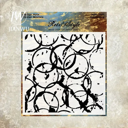 JIANWU Vintage Geometric Patterns Material Collage Transparent Silicone Stamp Creative DIY Journal Student Supplies Stationery